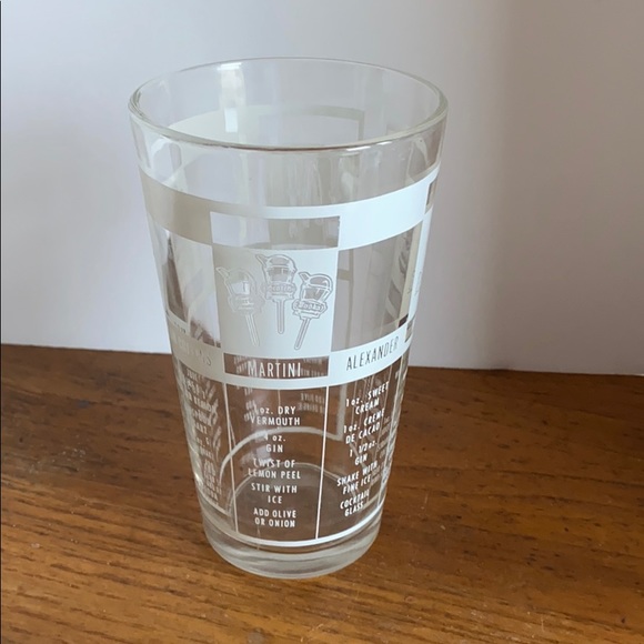 Vintage Anchor Hocking “Mr. Bartender” mixed drink recipe glass - Picture 2 of 5